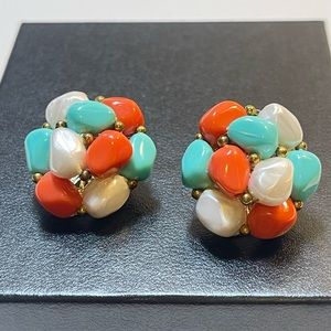 Vintage Colorful Beaded Earrings